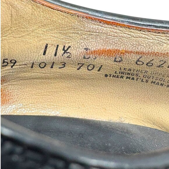 Johnston and Murphy Black Leather Cap Toe Brogue Oxfords - Picture 5 of 11